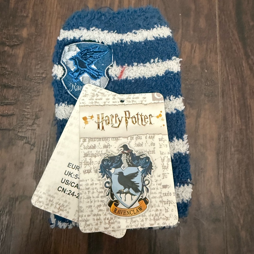 Harry Potter Ravenclaw blue and white fuzzy socks